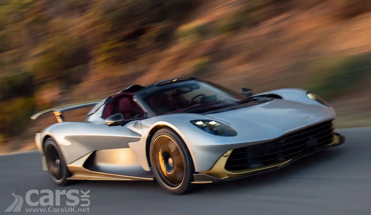 Aston Martin Valhalla Spider side view highlighting the retractable roof mechanism