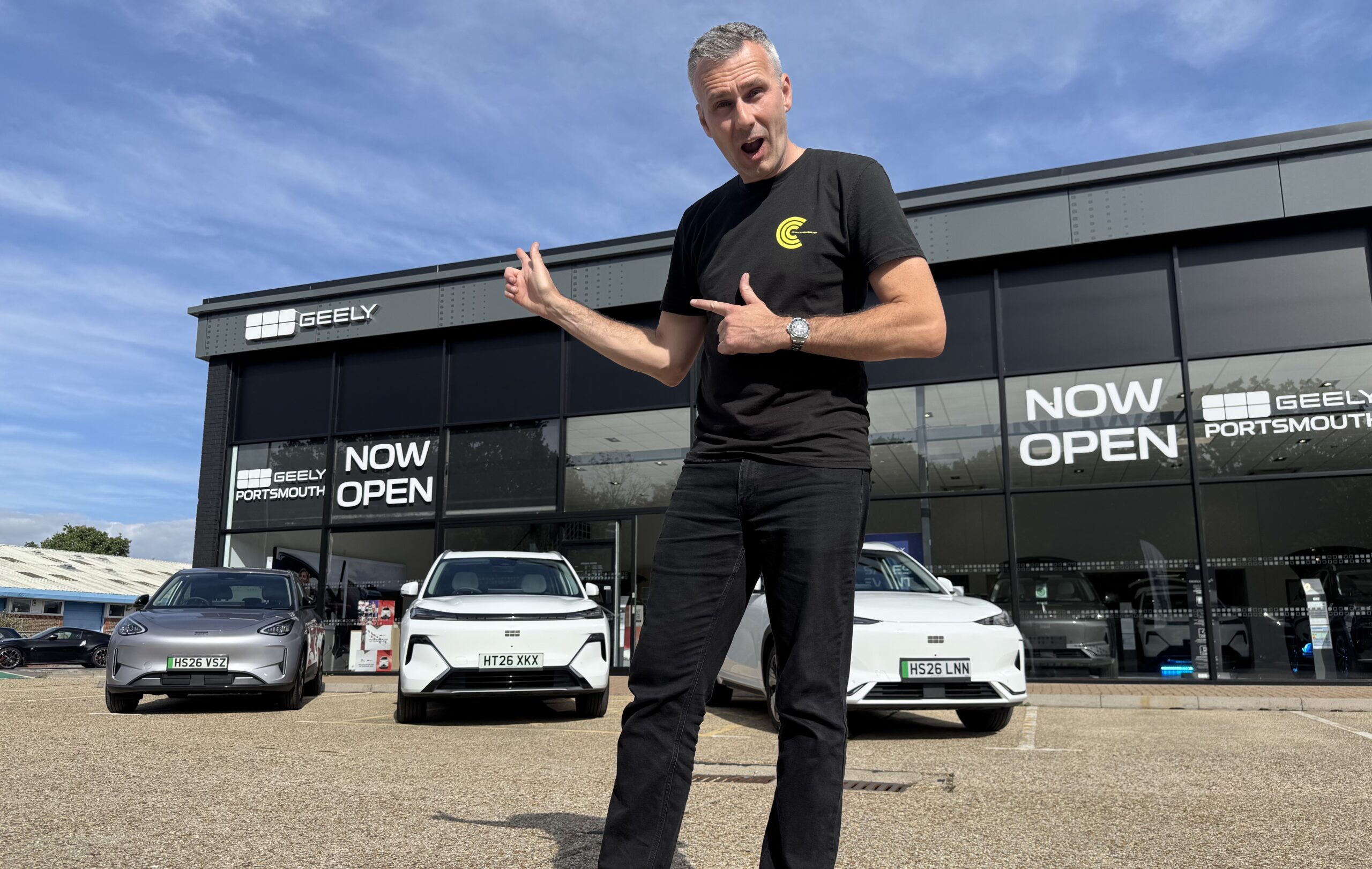 Geely showroom with models displayed in the United Kingdom