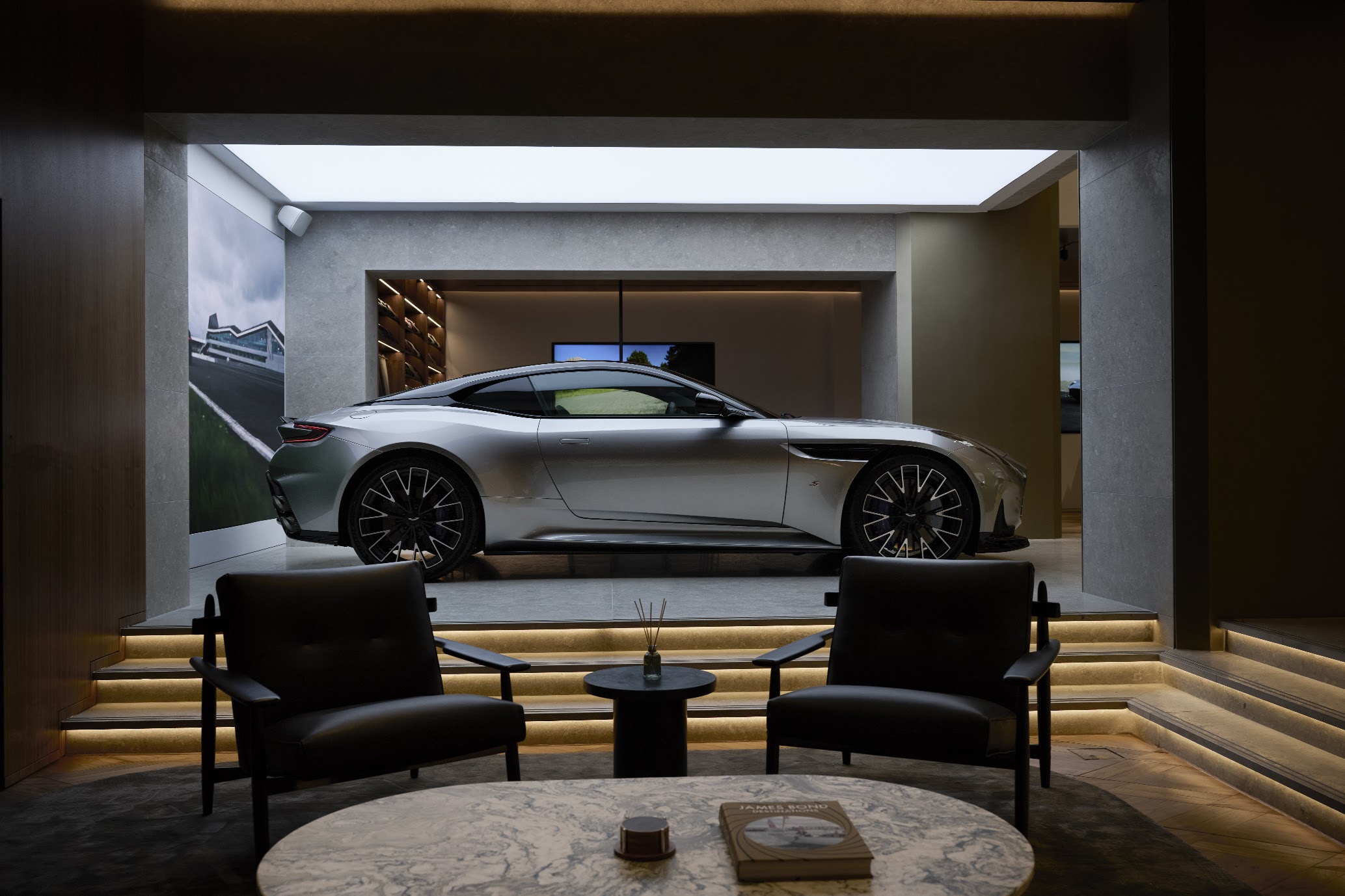 Aston Martin Q London flagship showroom at 14 Berkeley Square, Mayfair with sleek glass façade