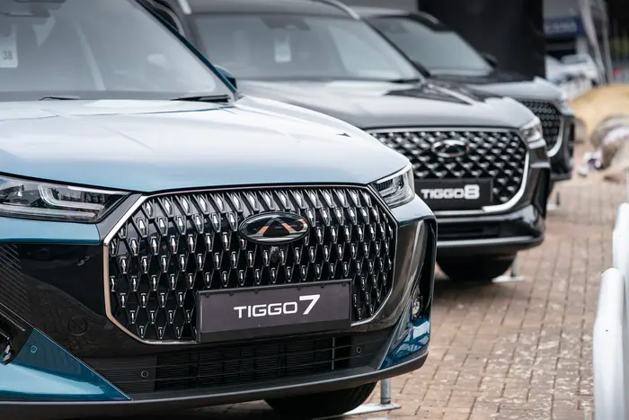 Chery cars displayed at the upcoming Holden Group dealership site in East Anglia