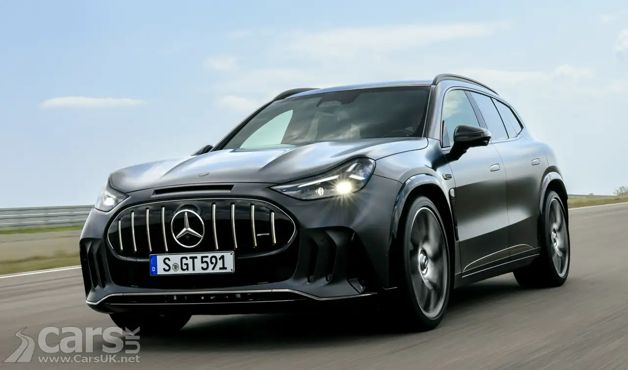 Side profile of the electric AMG GT SUV showing long wheelbase