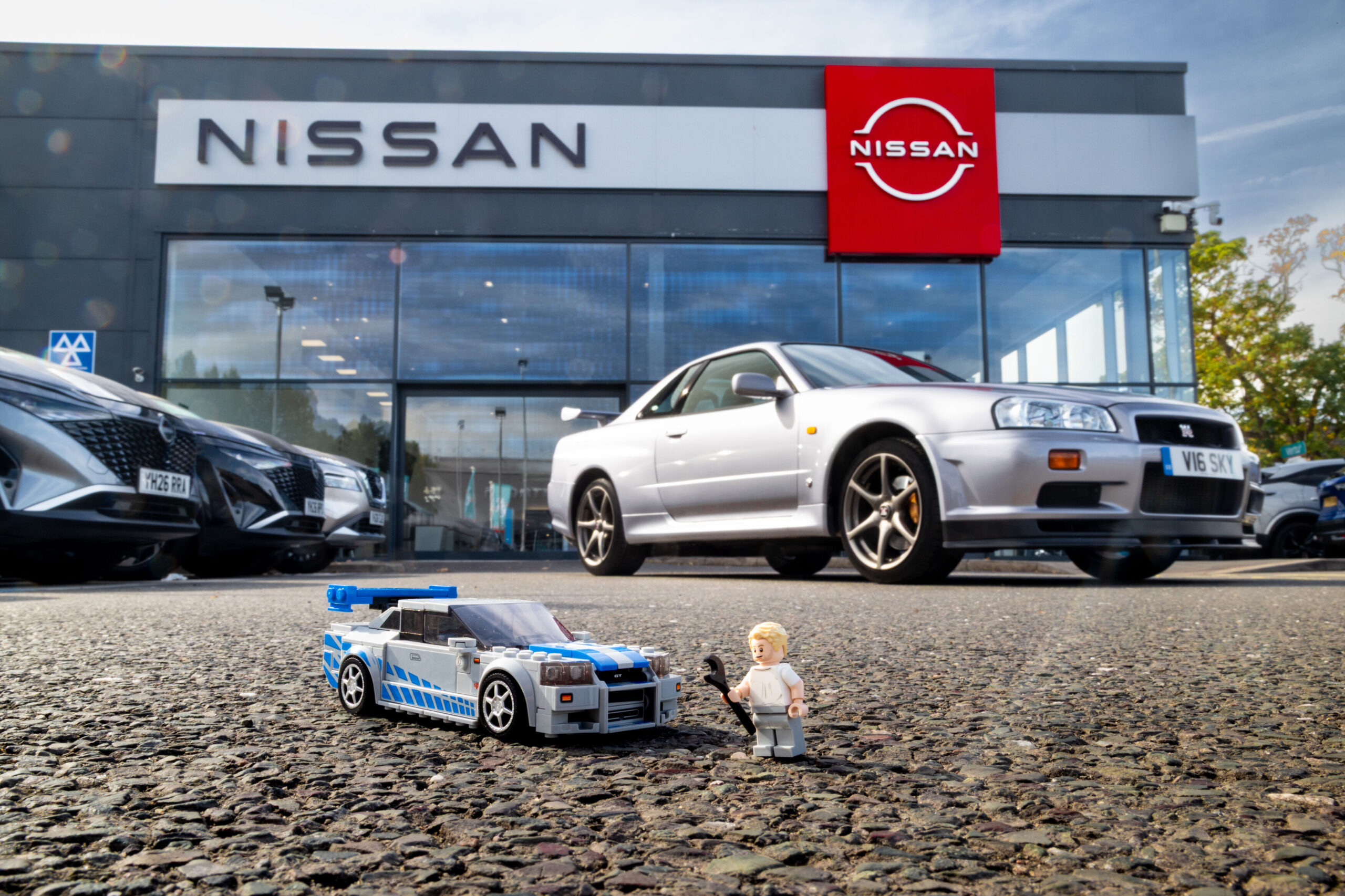 Lego Skyline GT‑R R34 model featured in Nissan winter health check promotion