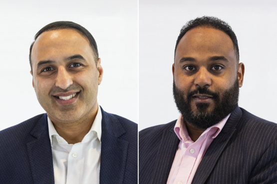 Steven Eagell Group executives Irfan Munir and Anwar Ahmed at a dealership briefing