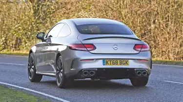 Mercedes C-Class Cabriolet with roof partially retracted