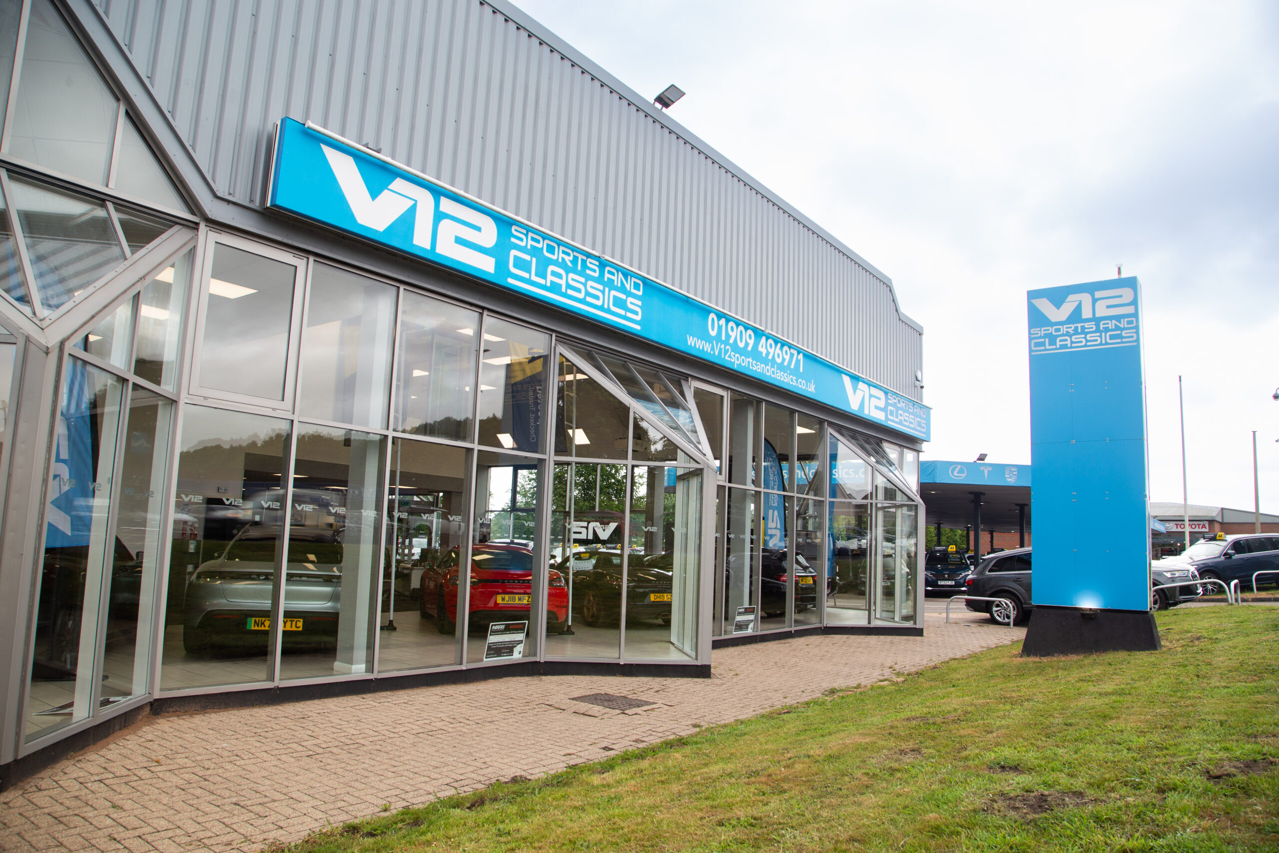 V12 Sports & Classics used car supermarket showroom exterior
